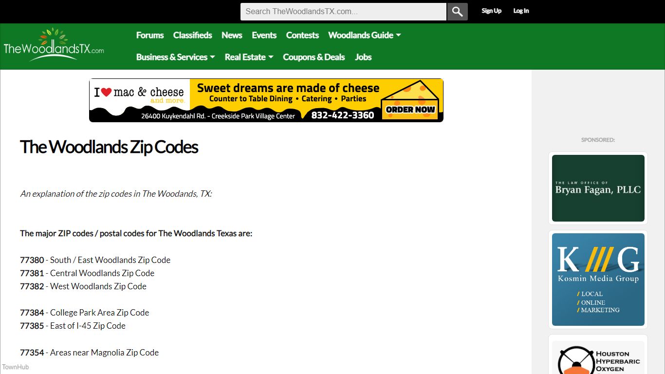 The Woodlands Zip Codes